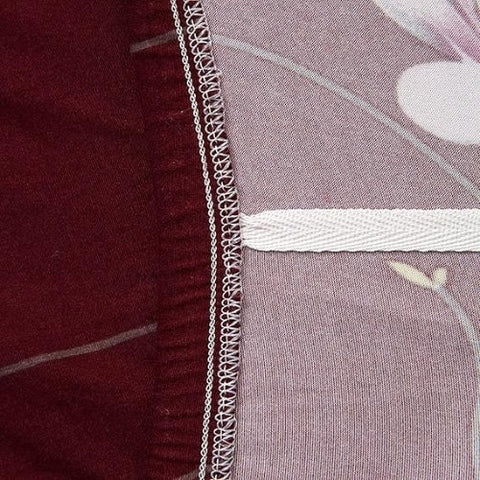Quirky Hub Premium Wrinkle-Free Elastic Stretchable | Washable| Elastic Sofa Cover - Wine red Flowers (SC-046)