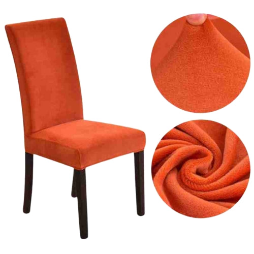 Quirky Hub Premium Wrinkle-Free Stretchable | Washable Plain Velvet Chair Covers | Light Orange (QHCC-169)