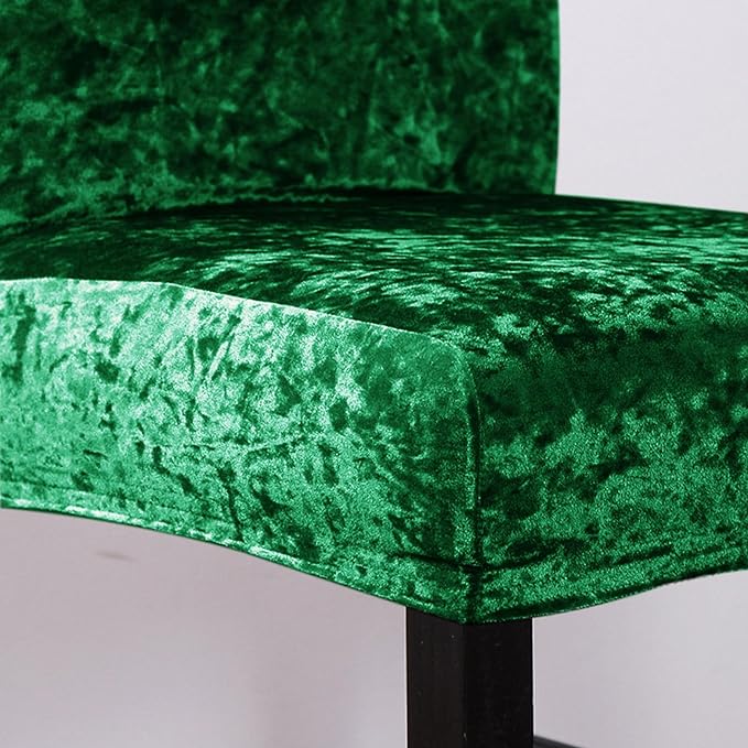 Quirky Hub Premium Wrinkle-Free Stretchable | Washable Plain|Velvet Chair Covers |Rama Green (QHCC-135)