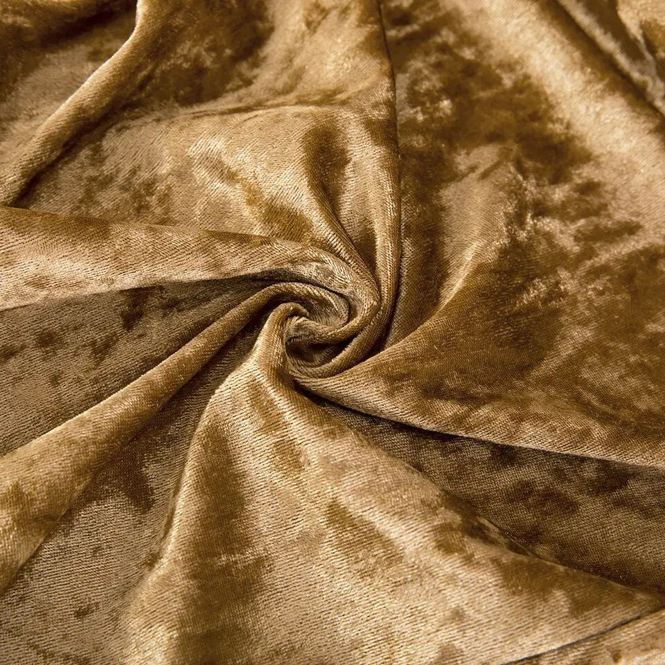 Quirky Hub Premium Wrinkle-Free Stretchable | Washable Plain Velvet Chair Covers , Golden (QHCC-095)