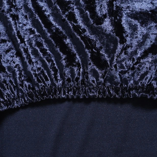 Quirky Hub Premium Wrinkle-Free Stretchable | Washable Plain Velvet Chair Covers| Navy Blue  (QHCC-125)