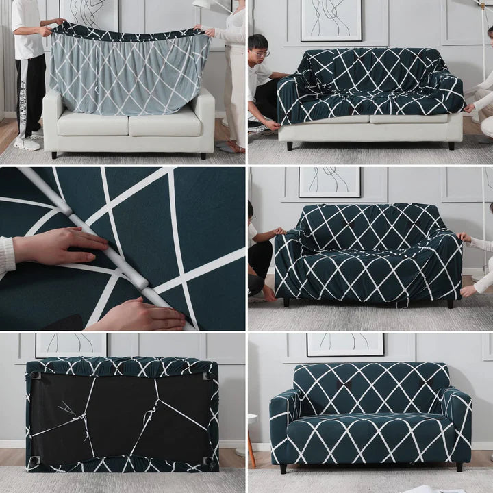 Sleek and Versatile: Premium  L-Shape Extensible Sofa Set Cover