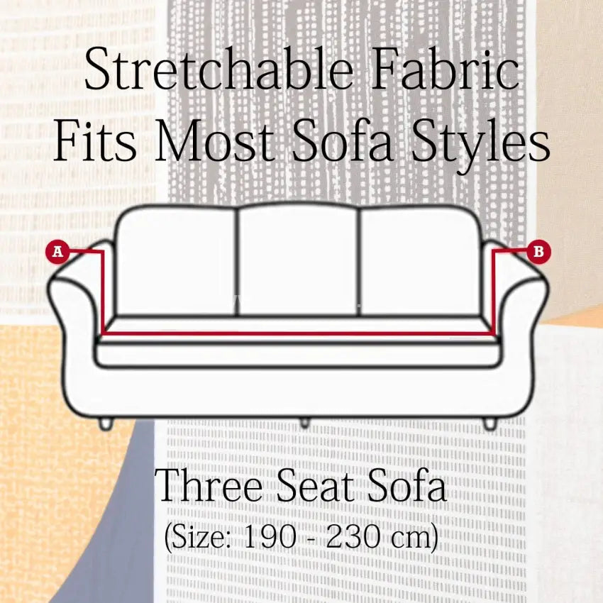 Trendily 3 Seater Elastic Universal Stretchable Sofa Cover Black Damask (Sc-021)