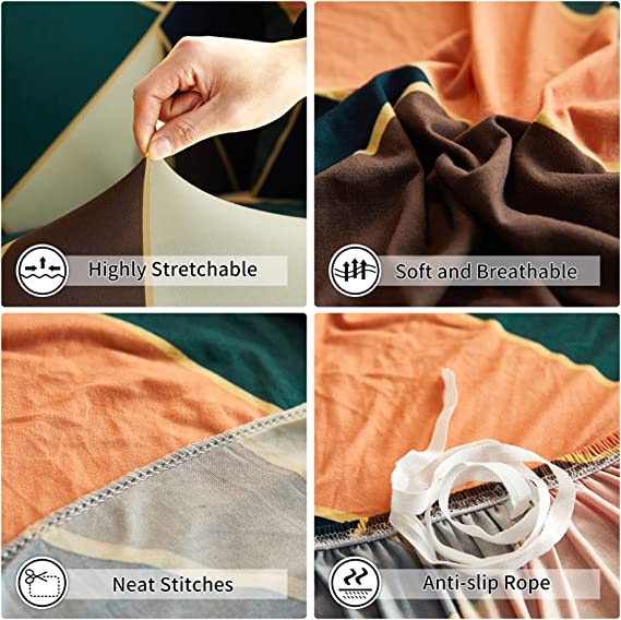 Elastic | Extensible | Super Stretchable | Premium Feel | Non-Slip | Multi Seater | SOFA COVER - Fab Home Decor - Sofa Cover