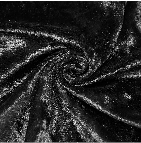 Quirky Hub Premium Wrinkle-Free Stretchable Chair Covers, Velvet Elegance Black (QHCC-112)