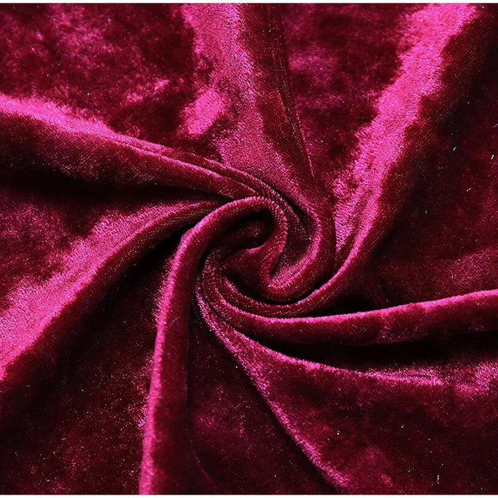 QuirkyHub Premium Velvet Sofa Cover – Wrinkle-Free, Stretchable, Crushed Elegance (Maroon)