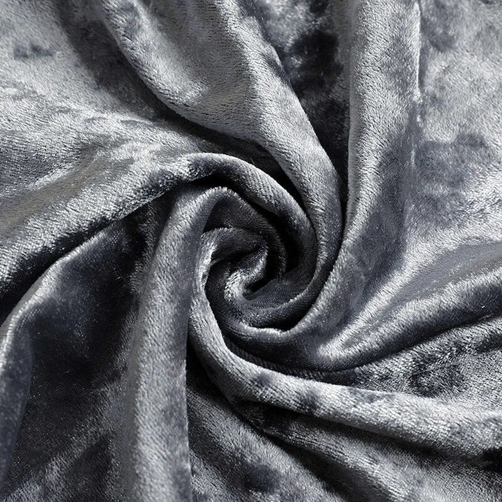 QuirkyHub Premium Velvet Sofa Cover – Wrinkle-Free, Stretchable, Crushed Elegance (Grey )