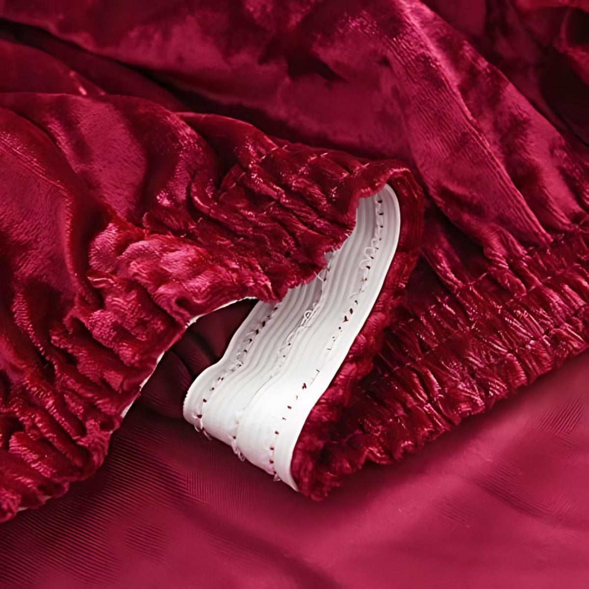 Quirky Hub Premium Wrinkle-Free Stretchable | Washable Plain Velvet Chair Covers Red (QHCC-141)