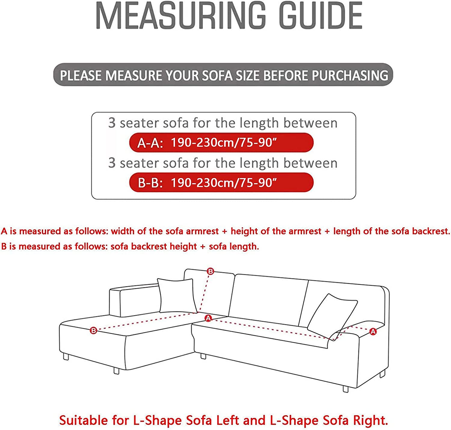 Elastic | Extensible | Super Stretchable | Premium Feel | Non-Slip | Multi Seater | SOFA COVER - Fab Home Decor - Sofa Cover